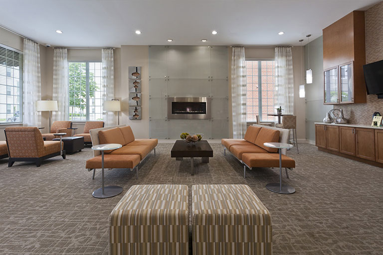 Dwell Cherry Hill luxury clubhouse interior